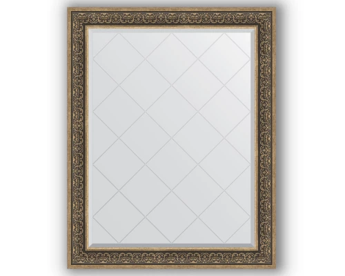 Зеркало с гравировкой в багетной раме Evoform Exclusive-G BY 4379 99 x 124 см, вензель серебряный