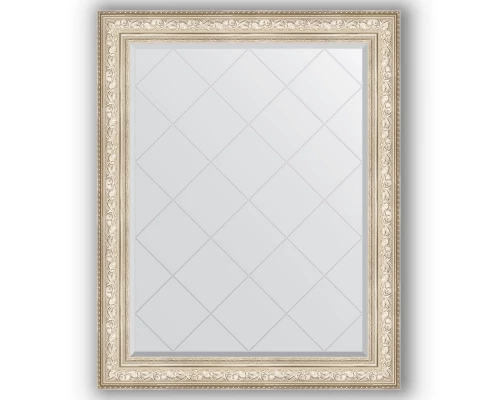 Зеркало с гравировкой в багетной раме Evoform Exclusive-G BY 4383 100 x 125 см, виньетка серебро