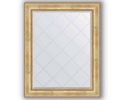 Зеркало с гравировкой в багетной раме Evoform Exclusive-G BY 4385 102 x 127 см, состаренное серебро с орнаментом