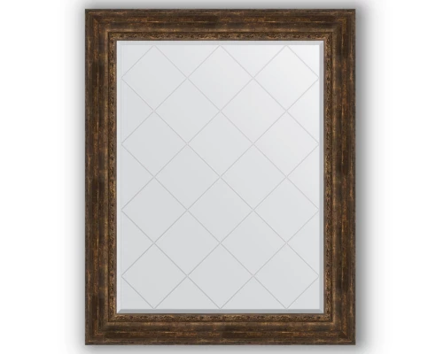 Зеркало с гравировкой в багетной раме Evoform Exclusive-G BY 4387 102 x 127 см, состаренное дерево с орнаментом