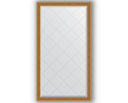 Зеркало с гравировкой в багетной раме Evoform Exclusive-G BY 4389 93 x 168 см, состаренное золото с плетением