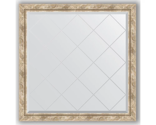 Зеркало с гравировкой в багетной раме Evoform Exclusive-G BY 4435 103 x 103 см, прованс с плетением