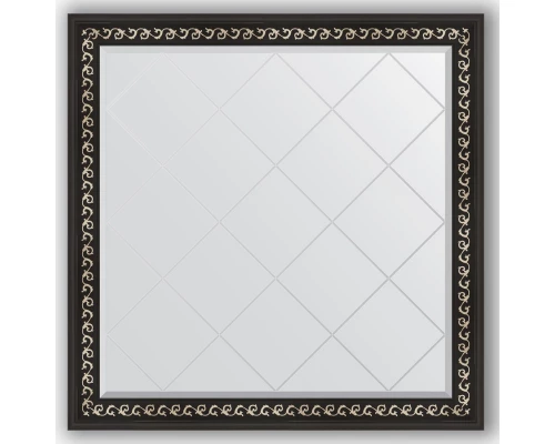 Зеркало с гравировкой в багетной раме Evoform Exclusive-G BY 4440 105 x 105 см, черный ардеко