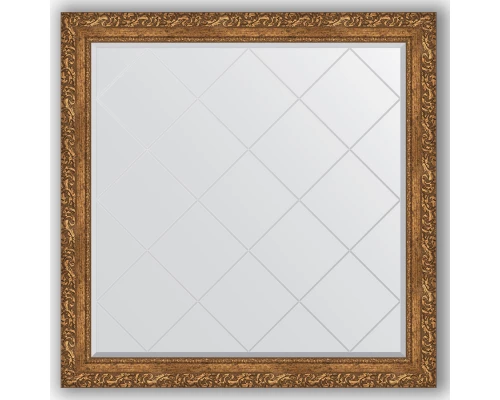Зеркало с гравировкой в багетной раме Evoform Exclusive-G BY 4443 105 x 105 см, виньетка бронзовая