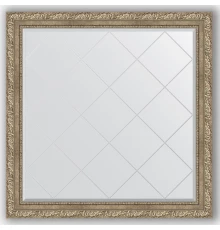 Зеркало с гравировкой в багетной раме Evoform Exclusive-G BY 4444 105 x 105 см, виньетка античное серебро