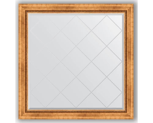 Зеркало с гравировкой в багетной раме Evoform Exclusive-G BY 4447 106 x 106 см, римское золото