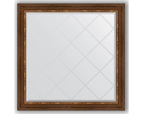 Зеркало с гравировкой в багетной раме Evoform Exclusive-G BY 4449 106 x 106 см, римская бронза