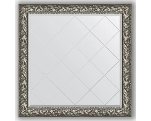 Зеркало с гравировкой в багетной раме Evoform Exclusive-G BY 4458 109 x 109 см, византия серебро