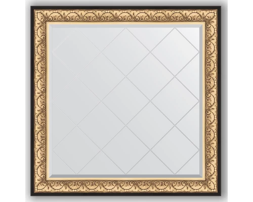 Зеркало с гравировкой в багетной раме Evoform Exclusive-G BY 4466 110 x 110 см, барокко золото