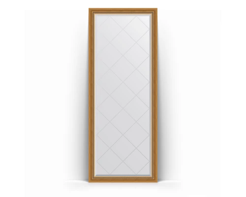 Зеркало с гравировкой в багетной раме Evoform Exclusive-G Floor BY 6301 78 x 198 см, состаренное золото с плетением