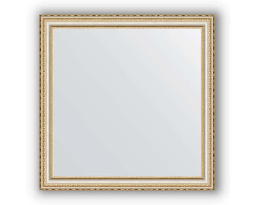 Зеркало в багетной раме Evoform Definite BY 1027 75 x 75 см, золотые бусы на серебре