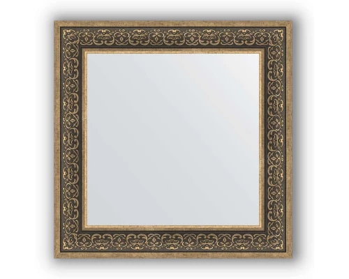Зеркало в багетной раме Evoform Definite BY 3160 73 x 73 см, вензель серебряный
