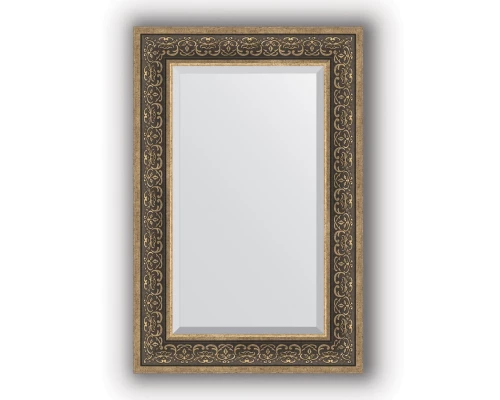 Зеркало в багетной раме Evoform Exclusive BY 3423 59 x 89 см, вензель серебряный