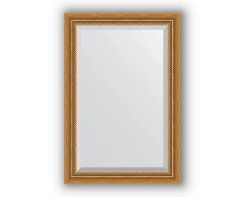 Зеркало в багетной раме Evoform Exclusive BY 3431 63 x 93 см, состаренное золото с плетением