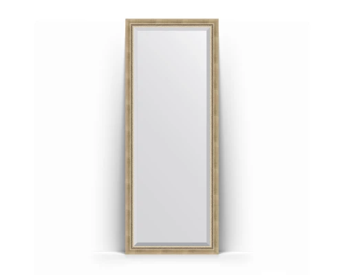 Зеркало в багетной раме Evoform Exclusive Floor BY 6102 78 x 198 см, состаренное серебро с плетением