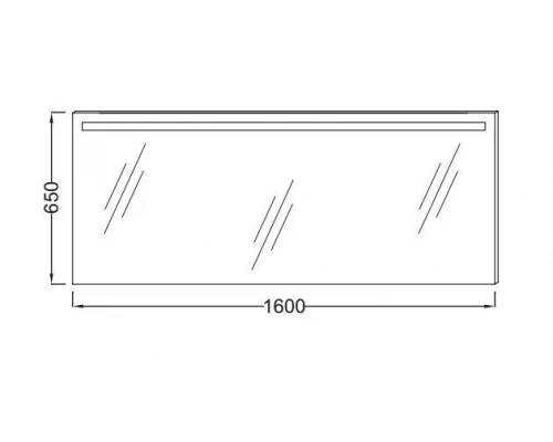 Зеркало Jacob Delafon Parallel, 160 x 65 см, с подсветкой и защитой от запотевания, EB1422-NF