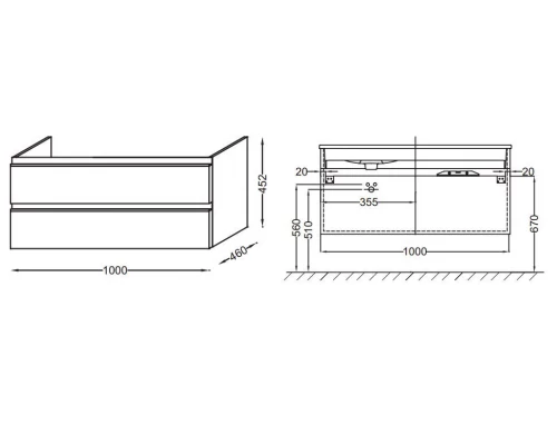 Тумба под раковину Jacob Delafon VOX 100 см, EB2026-RA-E16, ореховое дерево