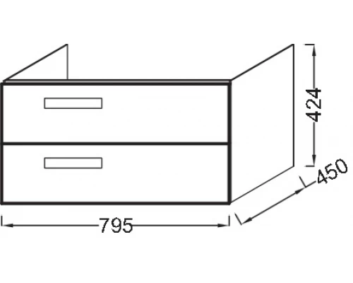 Тумба для раковины Jacob Delafon Rythmik 80 см, EB1303-E70 цвет Арлингтонгский Дуб