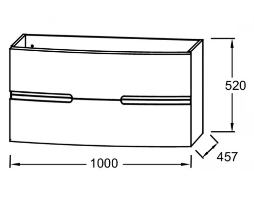 Тумба под раковину Jacob Delafon Nona 100 см, с интегрированными ручками, глянцевый темно-синий, EB1889RU-G98