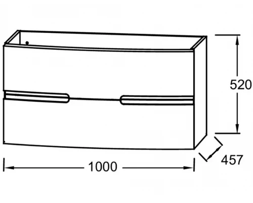 Тумба под раковину Jacob Delafon Nona 100 см, с интегрированными ручками, белый глянцевый, EB1889RU-G1C