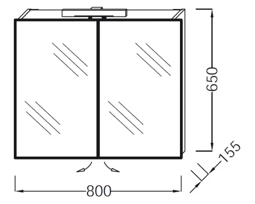 Зеркальный шкаф Jacob Delafon Presquile 80 см, EB928-J5