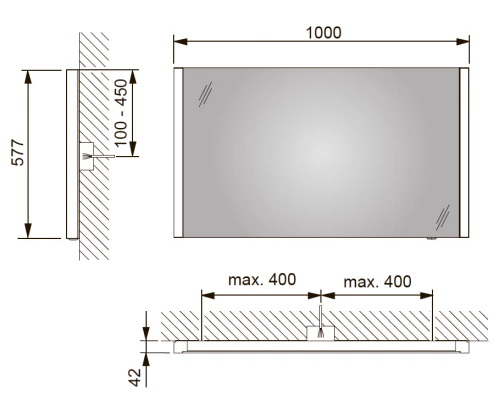 Зеркало Keuco Royal Reflex New 14296 003000 100x57.7x4.2 см со светодиодной подсветкой