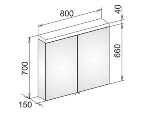 Зеркало-шкаф Keuco Royal Reflex New 24203 171301 80x70x15 см с двойной подсветкой