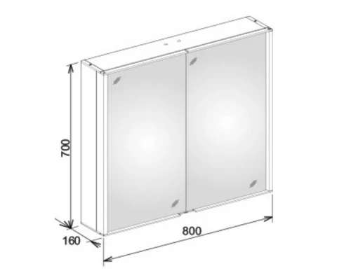 Зеркало-шкаф Keuco Royal Match 12802 171301 80x70x16 см с подсветкой, 2 дверцы