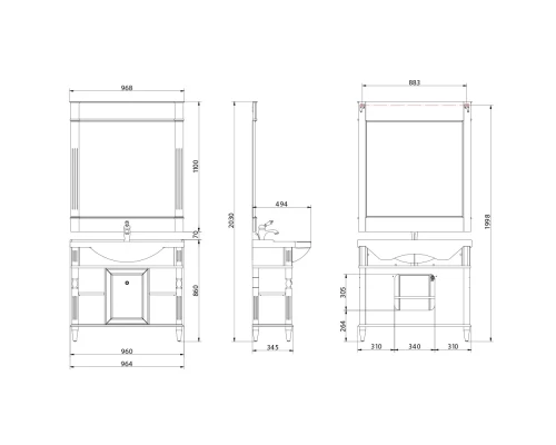 Тумба Migliore Kantri 26679, 100 см, цвет Oliva