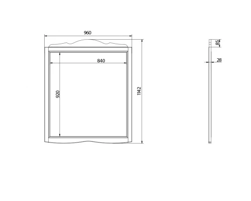 Зеркало Migliore Bella 96 х 114 см, цвет decape sabbia песочный, 25951