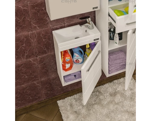Тумба под раковину СаНта Омега 40 207036, подвесная, цвет белый