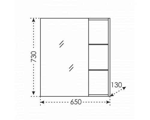 Зеркальный шкаф СаНта Дублин 65 см, универсальный (123004)