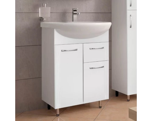 Тумба под раковину Style Line Эко Стандарт №11 61 ЛС-00000101, 61 см, напольная, белая