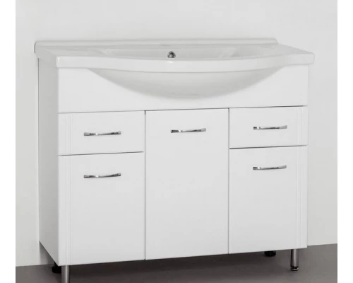 Тумба под раковину Style Line Эко Стандарт №26 100 ЛС-00000240, 100 см, напольная, белая