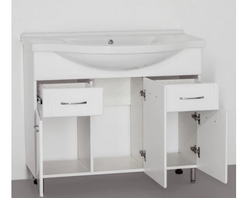 Тумба под раковину Style Line Эко Стандарт №26 100 ЛС-00000240, 100 см, напольная, белая