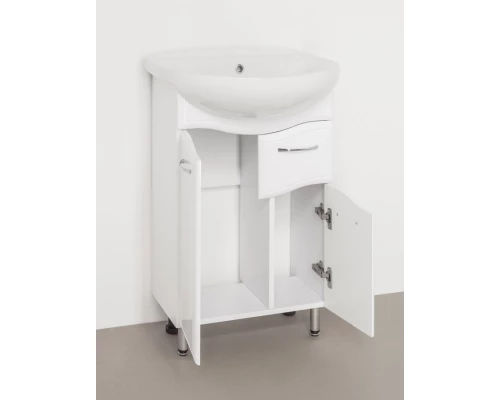 Тумба под раковину Style Line Эко Волна №11 55 ЛС-00000098, 55 см, напольная, белая