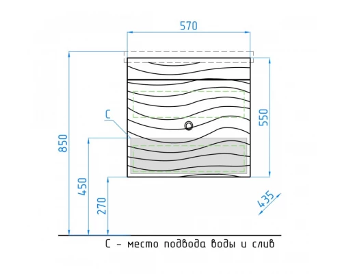 Тумба под раковину Style Line Вероника 60 см, ЛС-00000727, подвесная, белая