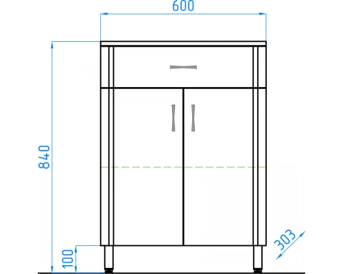 Тумба Style Line Эко Стандарт ТН 60 ЛС-00000230, 60 см, напольная, белая