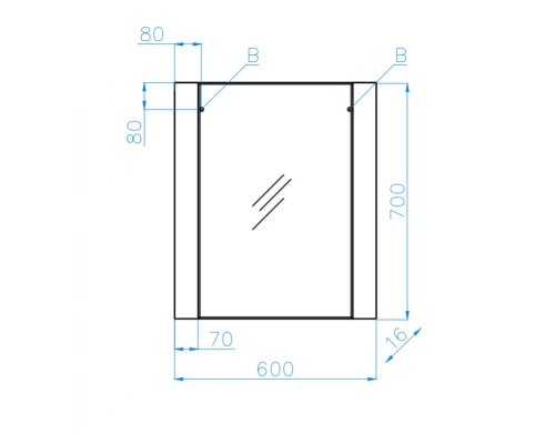 Зеркало Style Line Монако 60 ЛС-00000630, 60 см, подвесное, осина белая/белый лакобель
