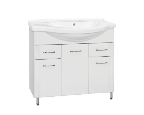 Тумба под раковину Style Line Эко Стандарт №26 100 ЛС-00000240, 100 см, напольная, белая