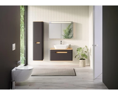 Пенал Vitra Sento 60856 40 см напольный, левосторонний, с корзиной для белья, цвет - матовый антрацит