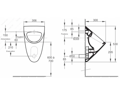 Писсуар Jacob Delafon Odeon E1147-00