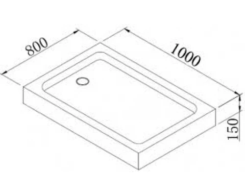 Поддон акриловый Cezares TRAY-A-AH-100/80-15-W, с сифоном в комплекте