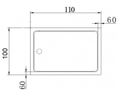 Поддон акриловый Cezares TRAY-A-AH-110/100-15-W, с сифоном в комплекте