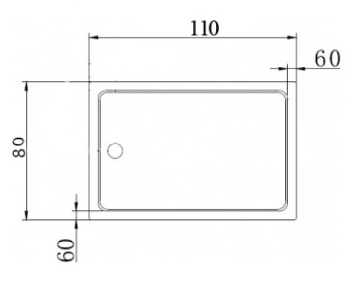 Поддон акриловый Cezares TRAY-A-AH-110/80-15-W, с сифоном в комплекте