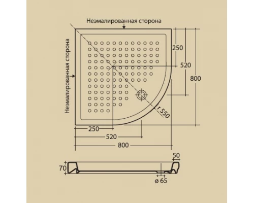 Поддон душевой Migliore 80 x 80 см, ML.PDA-28.390.BI, керамика