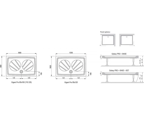 Поддон Ravak Gigant Pro, 120 x 80 см, из искусственного камня, белый, XA03G401010