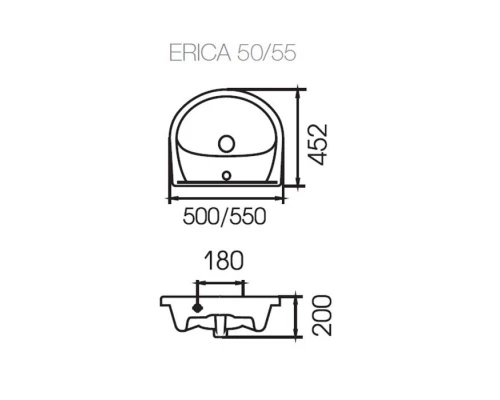 Раковина Cersanit Erica 50