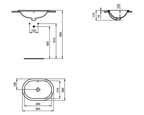 Раковина Ideal Standard CONNECT, E504801, 55см