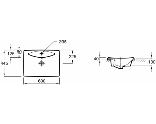 Раковина Jacob Delafon Escale E1289-00, 60 см